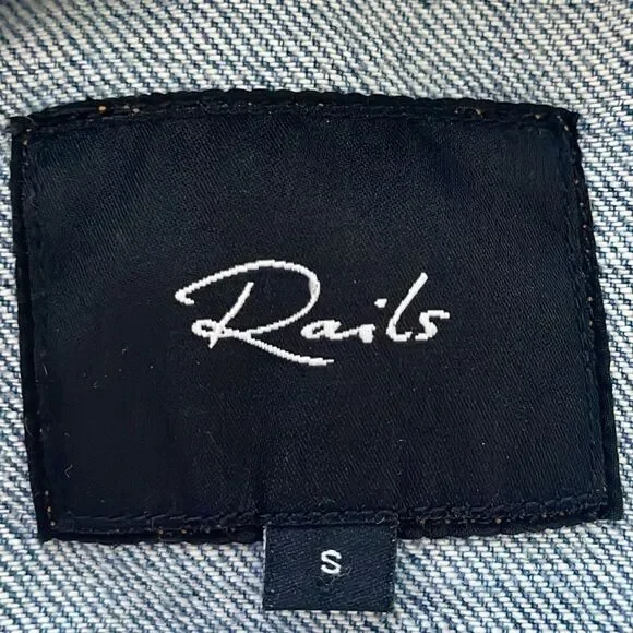 Rails distressed ripped modern vintage knox denim jean jacket size small - Picture 10 of 14